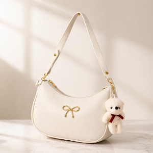 Feetglow Beige Shoulder Bag Sling bag for women fancy white ladies purse
