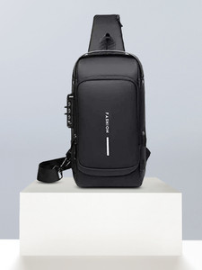 K.B.SALES Black Shoulder Bag Sling Bag Business Men Bag Chest Crossbody bags with USB Charging Port