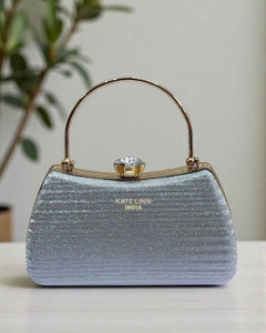 Kate Linn Silver Clutch BRIDAL - DIAMOND 0001