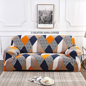 WeClever Polyester Geometric 3 Seater Sofa Cover