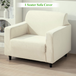 HOKiPO Velvet Plain 1 Seater Sofa Cover