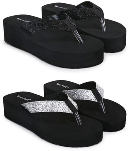 TWO SOFT Women Pack Of 2 Combo Stylish Extra Comfort Lightweight Dailywear Used Slippers