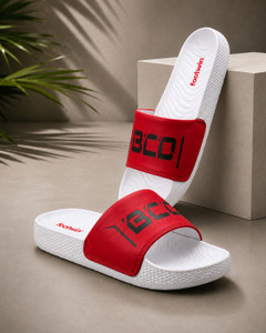 Footwin Men Slides (Red, Size 9) - Image 1