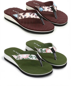 TWO SOFT Women Pack Of 2 Combo Stylish Extra Comfort Lightweight Dailywear Used Slippers
