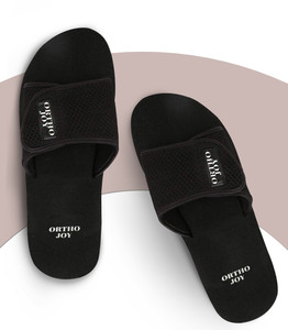 ORTHO JOY Men's Doctor Ortho Slippers - Black - Image 6