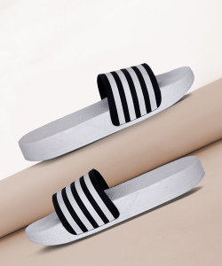 aadi Men Men's Grey Synthetic Leather Daily Casual Slider Slides