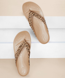 CROCS Women Kadee II Leopard Flip Flops