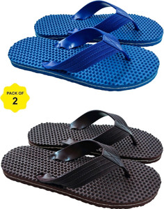 BreeZy Men Men Health Flip Flops Combo Pack of 2 Broad Designer Strap Rubber Slippers Flip Flops