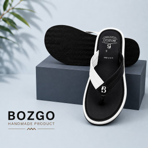 Bozgo Men Black Flip Flops - Image 6