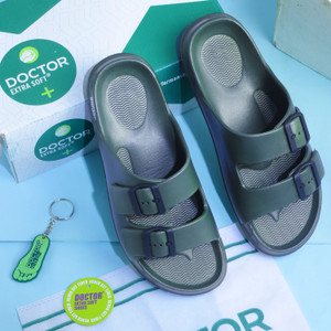 DOCTOR EXTRA SOFT Men Men's Classic Cushion Sliders/Slippers with Adjustable Buckle Strap Adult D-505 Slides