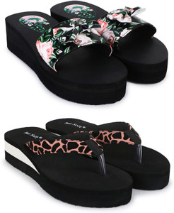 TWO SOFT Women Combo Pack Of 2 Stylish Casual Light & Soft Comfortable Daily Wear Slippers