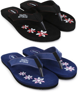KETIKOE Women Ortho-Care Comfort Slippers For Women's and Girl's Flip Flops (Pack of 2) Flip Flops