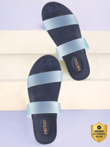METRO Women BlueOpenToe Slides