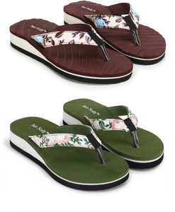 TWO SOFT Women Pack Of 2 Combo Stylish Extra Comfort Lightweight Dailywear Used Slippers