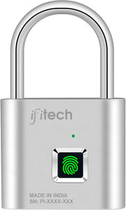 IFITech Smart Fingerprint Padlock, Biometric Keyless Lock with 20 Fingerprint Storage, Rechargeable | Ideal for Homes/Office/Travel (Small) Smart Door Lock