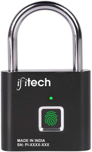 IFITech Smart Fingerprint Padlock, Biometric Lock with 20 Fingerprint Storage, Rechargeable | Ideal for Homes/Office/Travel (Small) Smart Door Lock