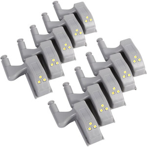 AMG Music Universal Under Cabinet Cupboard LED Hinge Light ,Warm/Cool White Night Light for Almirah and Modern Home Kitchen ,Door Hinge Lighting ,Cabinet Inner Sensor Light with Batteries (Pack of 10) Smart Bulb