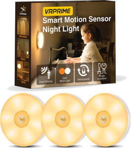 VRPRIME 3 PC Rechargeable Motion Sensor Light for Home| Night Body Lamp for Bedroom Motion Sensor Light