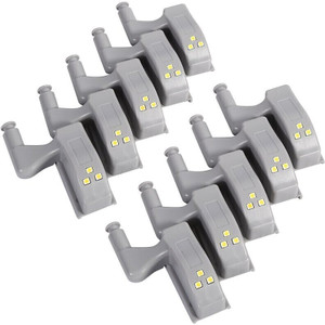 AMG Music Universal Under Cabinet Cupboard LED Hinge Light ,Warm/Cool White Night Light for Almirah and Modern Home Kitchen ,Door Hinge Lighting ,Cabinet Inner Sensor Light with Batteries (Pack of 10) Smart Bulb