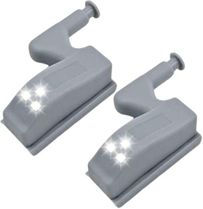 Urban Infotech 2 Pcs Universal Hinge LED Light with Battery for Cupboard Kitchen Wardrobe Smart Bulb