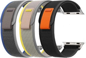 DARKFIT Trail Loop Bands/Straps Compatible with Watch 49mm 46mm 45mm 44mm 42mm, Adjustable Velcro Premium Strap for iWatch Ultra & Ultra 2 Series SE 10 8 7 6 5 4 3 2 1. (Only 2 Pcs Trail Loop Strap, Watch NOT Included) Smart Watch Strap (Black, Blue) Smart Watch Strap