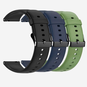 TRENDINGVIEW 2 cm 22mm Strap Combo for Smart Watches (3 Straps) Black Buckle | Easy Fit Adjustable Design Smart Watch Strap