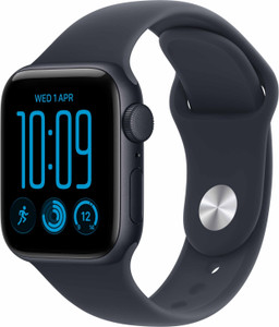 Apple Watch SE 3 GPS 40mm Midnight Aluminium Case with Navy Blue Sport Band - S/M