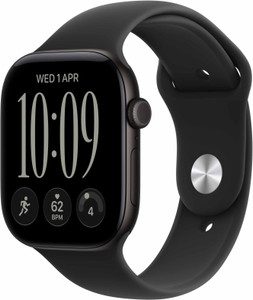 Apple Watch Series 12 GPS 46mm Black Aluminium Case with Black Sport Band - S/M