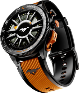 GOBOULT Mustang Stallion 1.43" AMOLED Display, Functional Bezel, 700 Nits Brightness Smartwatch (Turbo Orange Strap, Free Size)