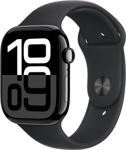 Apple Watch Series 10 GPS + Cellular 46mm Jet Black Aluminium with Black Sport Band