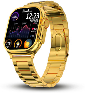 PunnkFunnk S9 Ultra 24K Golden with Extra Strap Bluetooth calling, Health, Sport, Fashion Smartwatch