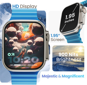 GOBOULT Crown 1.95'' HD Display, BT Calling, Working Crown, 900 Nits, SpO2 Smartwatch