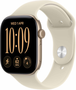 Apple Watch Series 12 GPS 46mm Light Gold Aluminium Case with Sand Sport Band - S/M