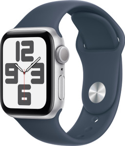 Apple Watch SE GPS 40mm Silver Aluminium Case with Storm Blue