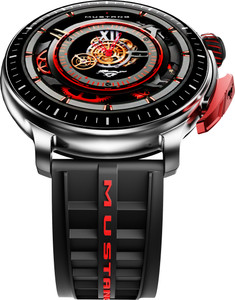 GOBOULT Mustang Racer 1.43" AMOLED, Premium Crown, Working Paddler, AI Coach, AOD, IP67 Smartwatch (Black Blaze Strap, Free Size)