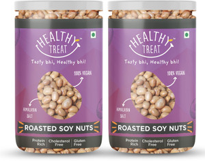 Healthy Treat Roasted Soyabean - Protein Rich, 400 gm (Pack of 2-200 gm each) I Oil-Free, Roasted, Ready-To-Eat Snack I High In Protein, Fibre & Carbs