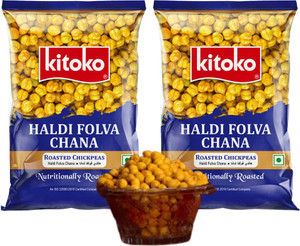 Kitoko Roasted Salted Haldi Chana | Desi Chickpeas Without Skin | Namkeen Bhuna Chana