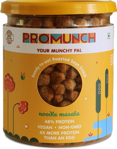 PROMUNCH Ready To Eat Roasted Soya Snack Noodle Masala Healthy Snacks, 150G