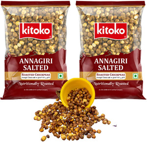 Kitoko Roasted Salted Annagiri Chana | Desi Chickpeas With Skin | Namkeen Bhuna Chana