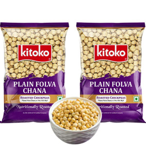 Kitoko Roasted Unsalted Plain Folva Chana| Chickpeas Without Skin | Namkeen Bhuna Chana Chana