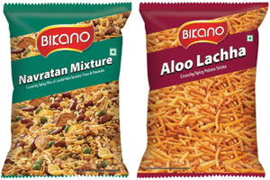 Bikano Navratan mixture & Aloo Lachha