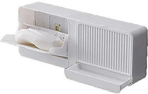 Laxvila Plastic Wall Mounted Double Bar Bathroom Soap Holder Soap Box with Lid