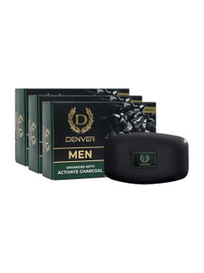 DENVER Body SPA Soap With Enhanced Activated charcoal Detox 125GM. Pack of 3.