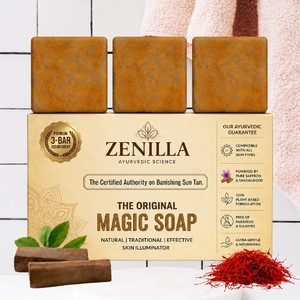 Zenilla D Tan Magic Soap Herbal Bath Bar Saffron Sandalwood Pack of 3 - Image 6