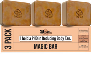 Ghar Wood & Saffron Soap Pack of 3 - Image 6