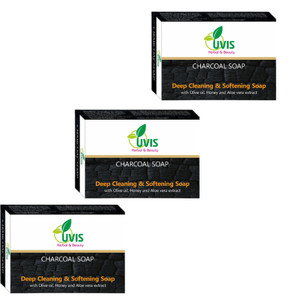 UVIS Herbal & Beauty Charcoal Soap (Pack of 3)