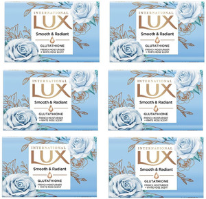 LUX इंटरनेशनल स्मूथ & रेडियंट बाथ सोप विथ ग्लूटाथियोन & फ्रेंच मॉइस्चराइज़र