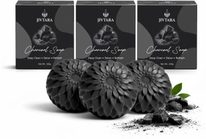 JIVTARA Activated Charcoal Soap Bar | Deep Clean, Detox & Refresh