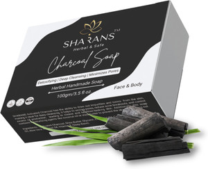 Sharans Activated Charcoal & Aloe Vera Soap With Essential Oils