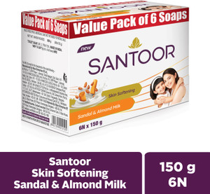Santoor Sandal and Almond Milk Bathing Bar Soap - Image 6